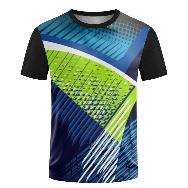 Mens Printed T-shirt Quick Drying And Sweat Absorbing Fitness Wear Womens Tennis Training Wear Badminton Wear Oversized Boys Top