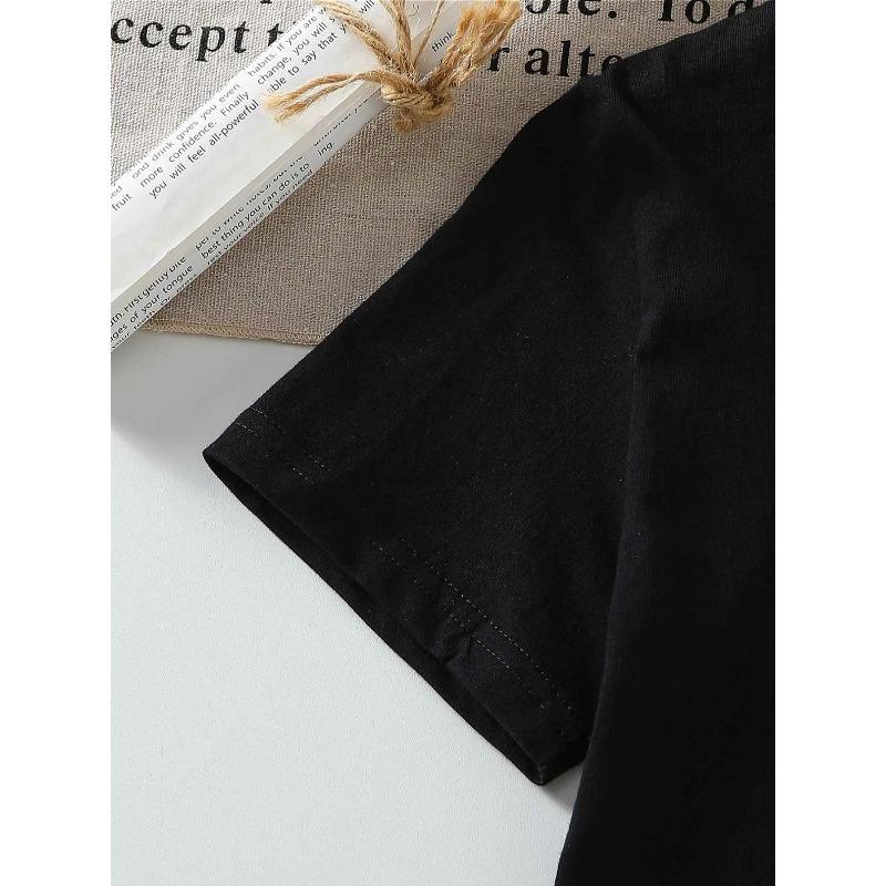 European sizes little boys Short Sleeve T-Shirt Soft & Comfortable Everyday Top, Suitable for home, outdoor, and sports activities