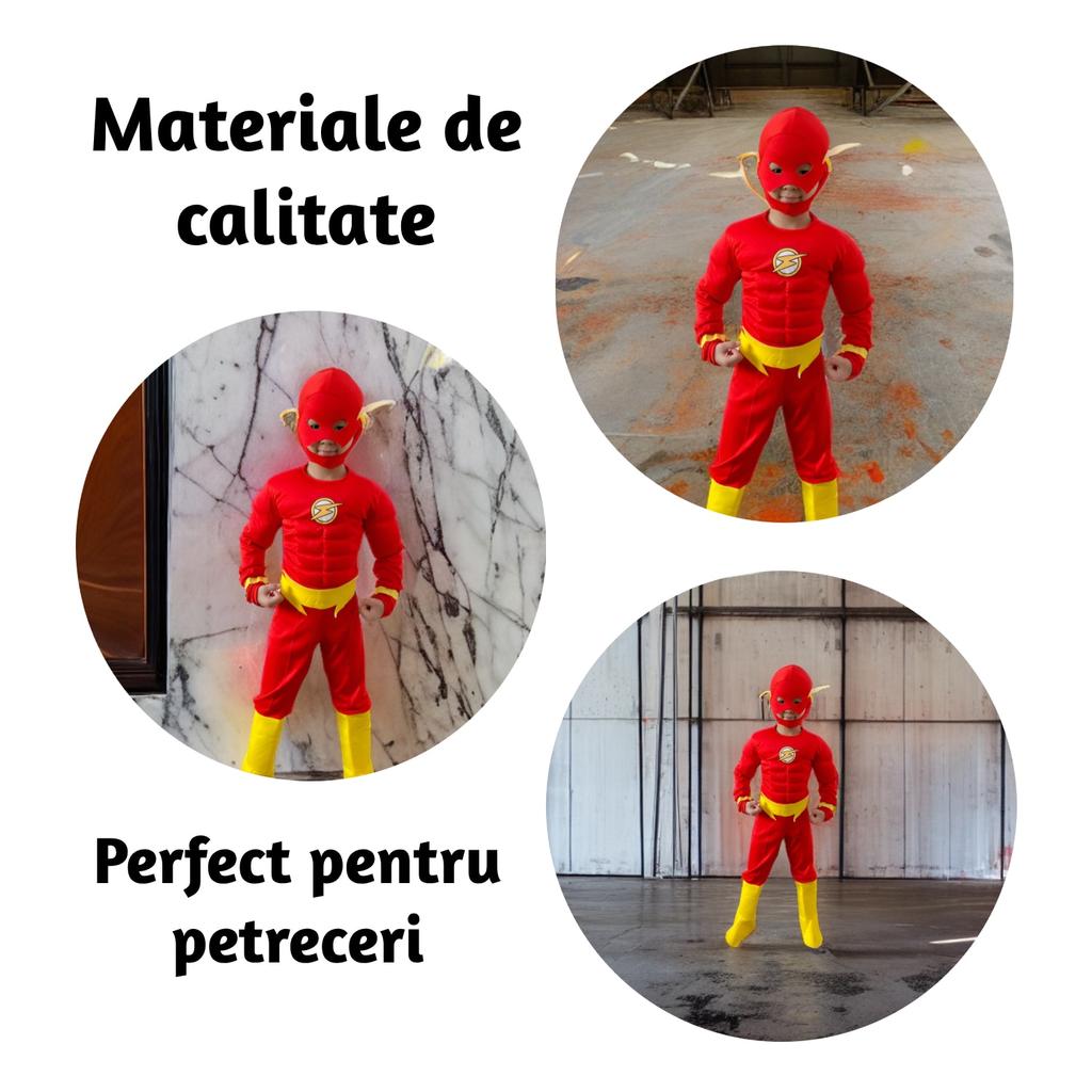 Costume Superhero Flash GIMASE Kids Party Costume Shiny Fabric Multiple Sizes