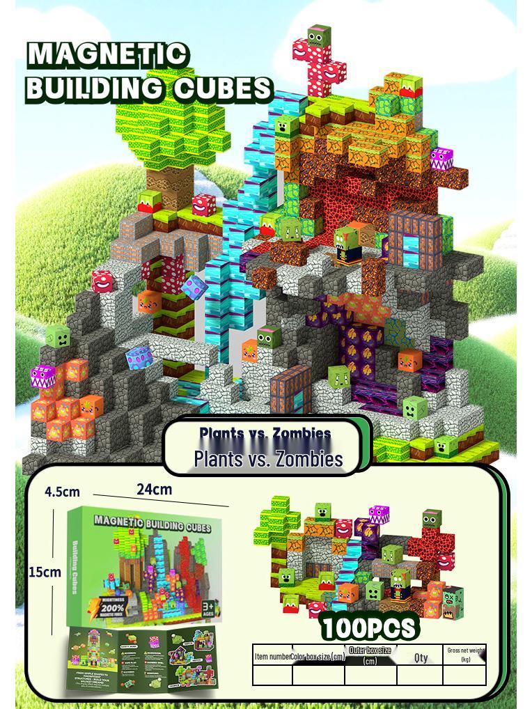 Magnetic Pink Castle STEM Cube Building Set