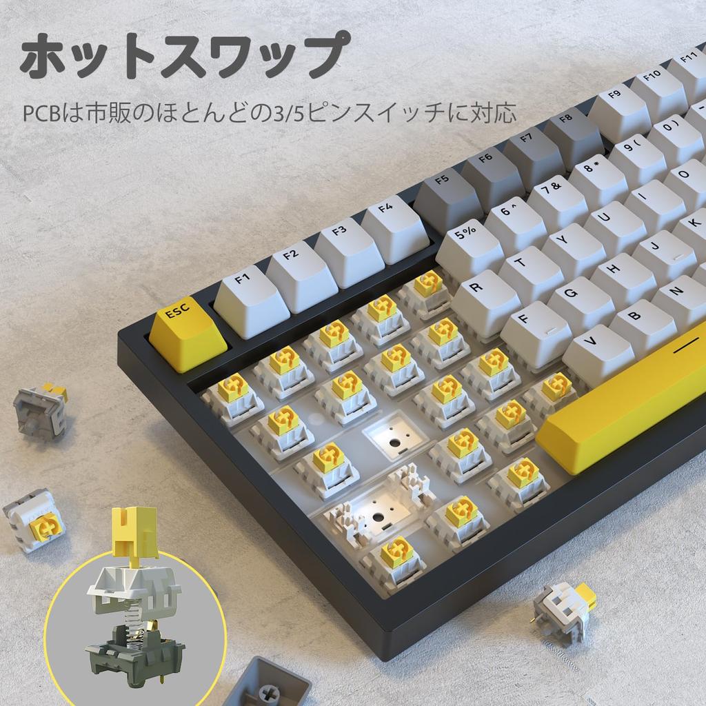 AK820 Wired Gasket Structure Mechanical Sea Salt Axis Metal Programmable RGB Hot Swap Meigetsu Axis Black Gray FIRSTBLOOD×AJAZZ 75% Keyboard, Knob,