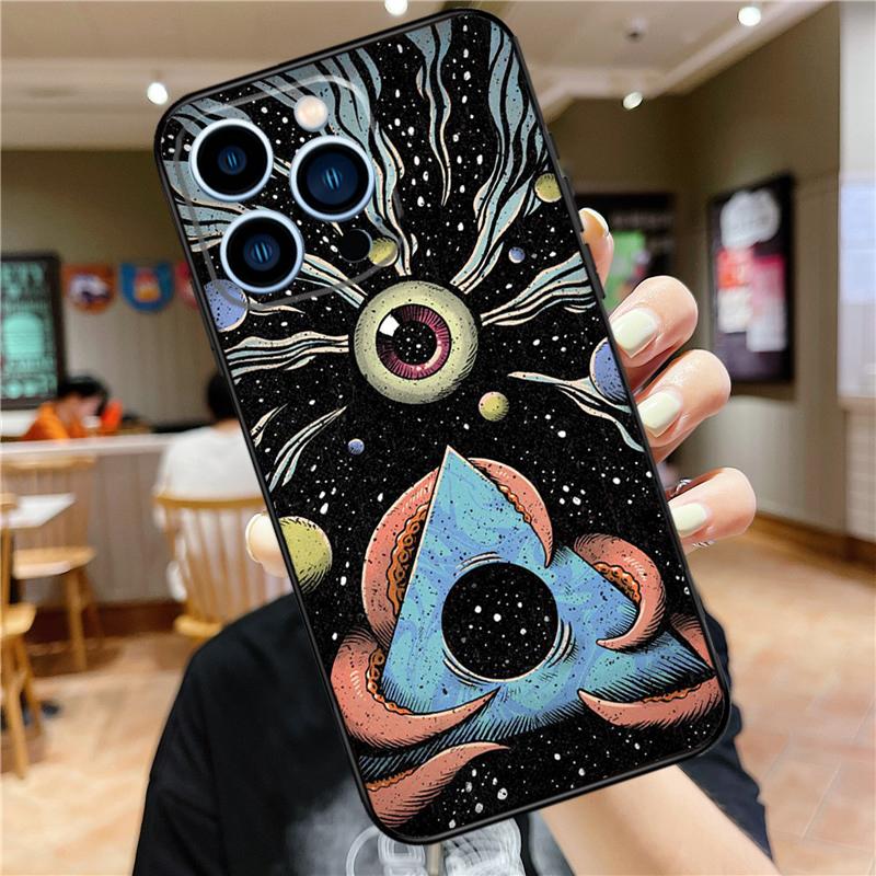 Eye Illustration Phone Case For iPhone 11 12 13 14 16 15 Pro Max Mini XS X XR 7 8 Plus Soft Cover Shell