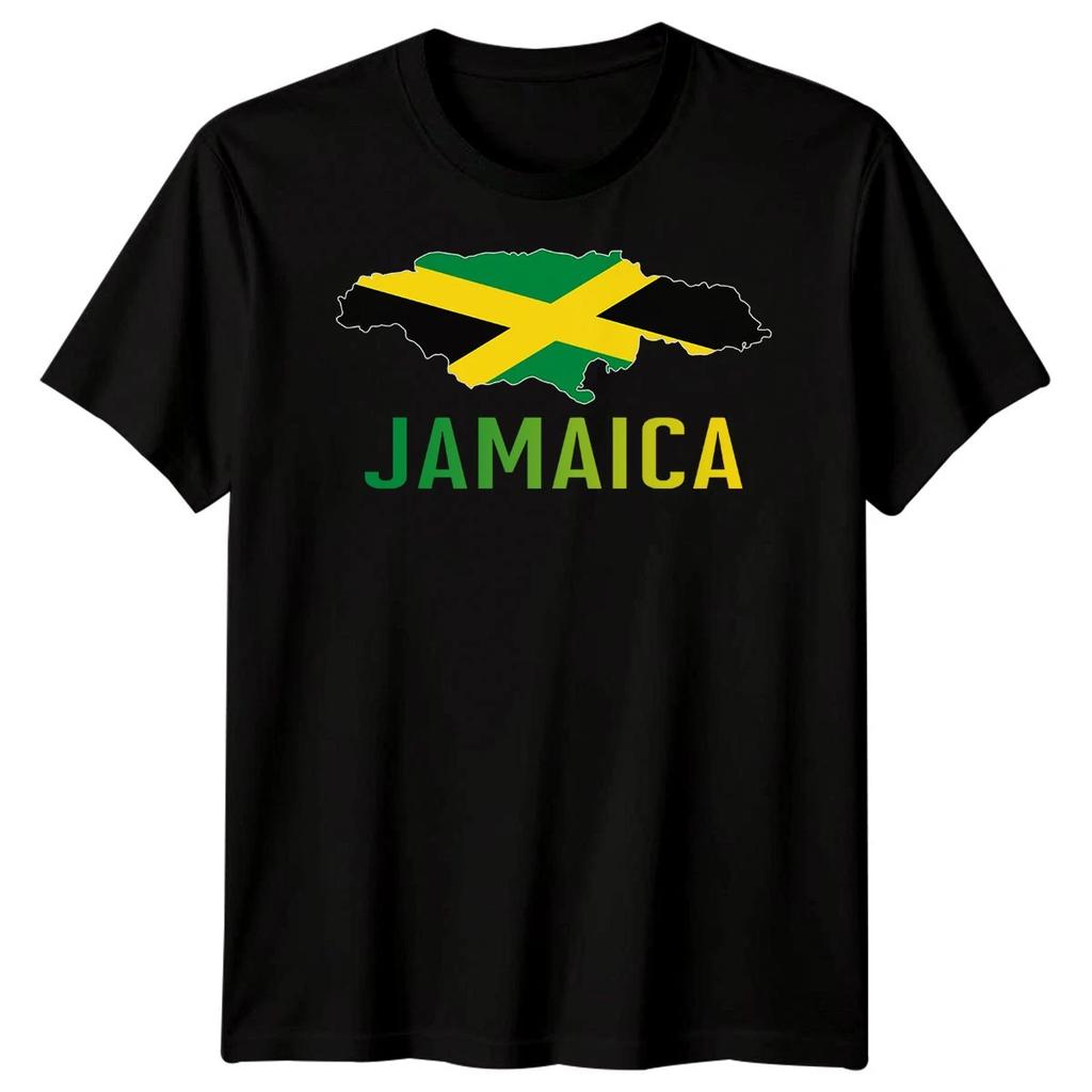 Mapa Flagi Jamajki Kraje Męski T-Shirt Damski T-shirt Pamiątka z Podróży Grafika