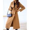 Autumn Winter Loose Casual Solid Color Double Breasted Wool Coat Women All-match Cardigan Outwear Top