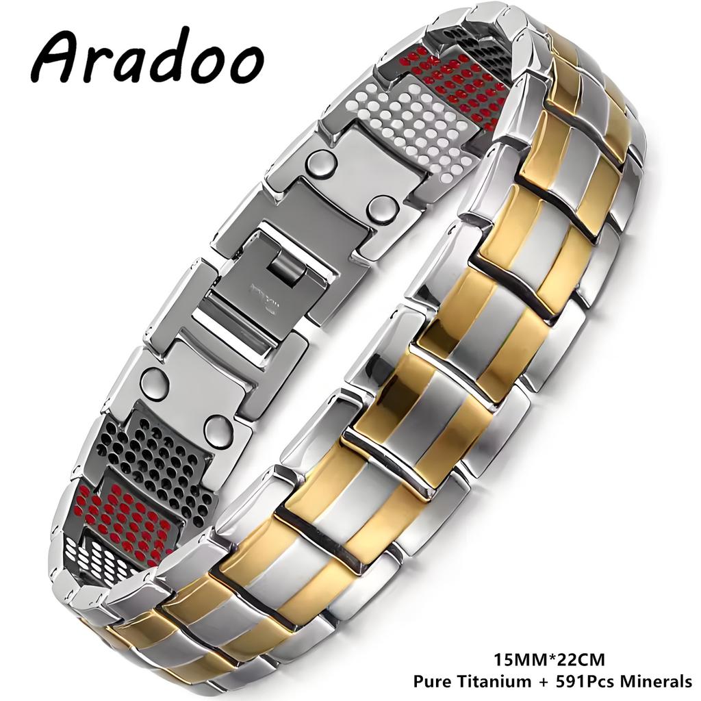 Premium Kupferarmband für Herren mit Magneten mit 5000 Gauß Stärke Titanstahl Armband Schmuck Geschenke