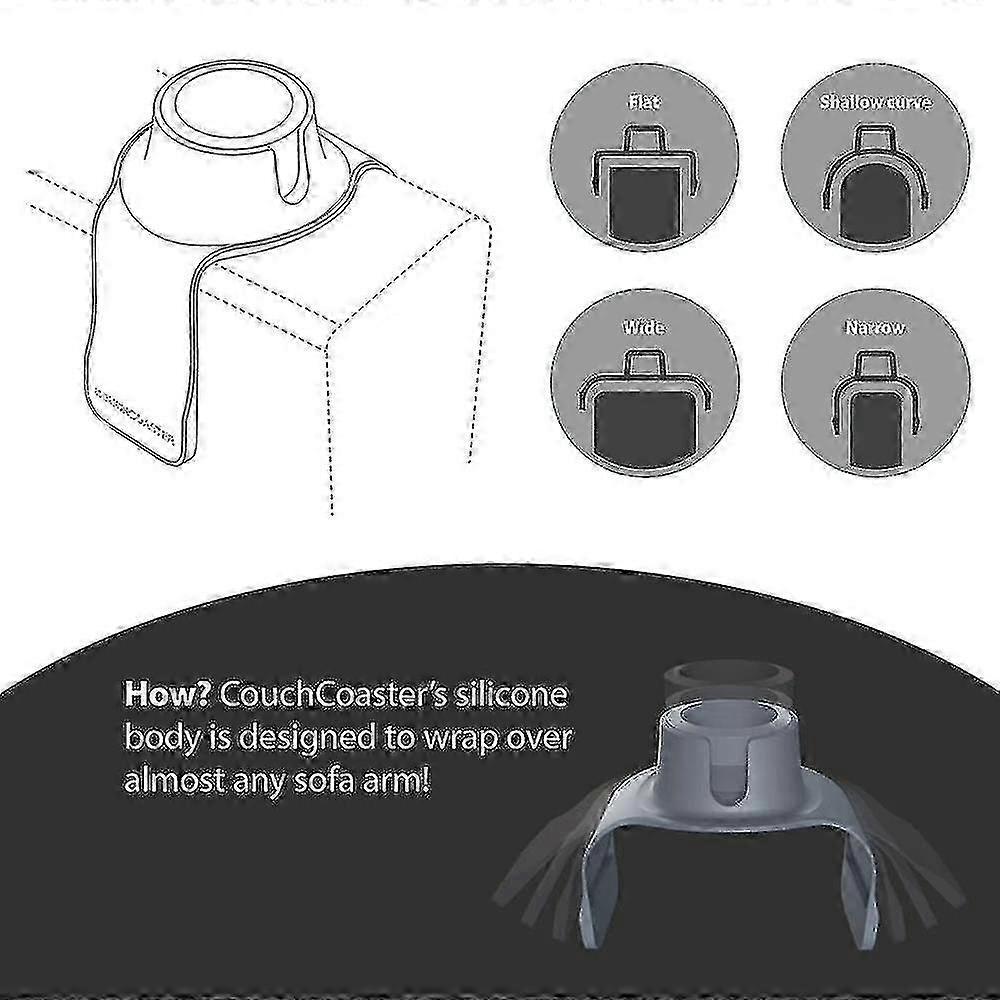 Silicone Cup Holder Tray For Arm Chair Couch Caddy Sofa Recliner -the Ultimate Drink Holder For Your Sofa