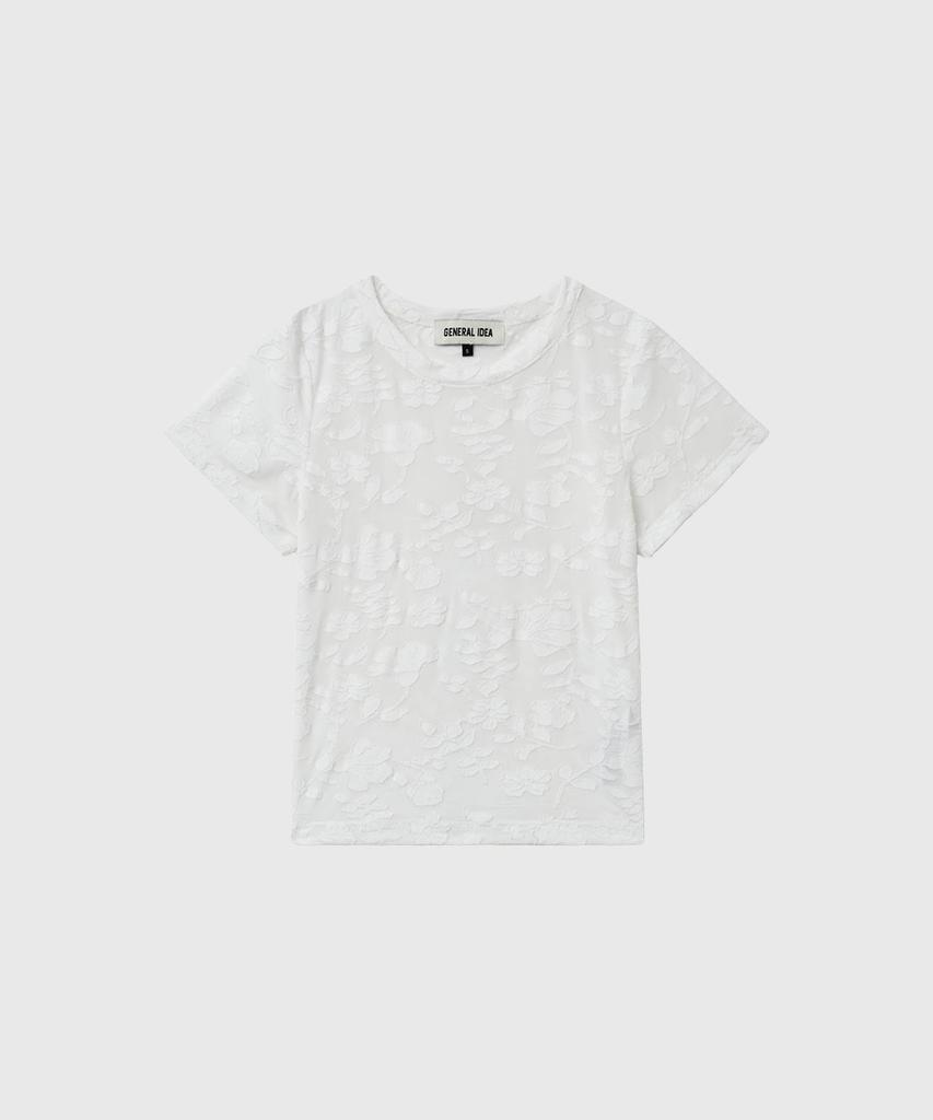 GENERALIDEA Floral Sheer Short Sleeve T-Shirt [White] / Gf2Lts508