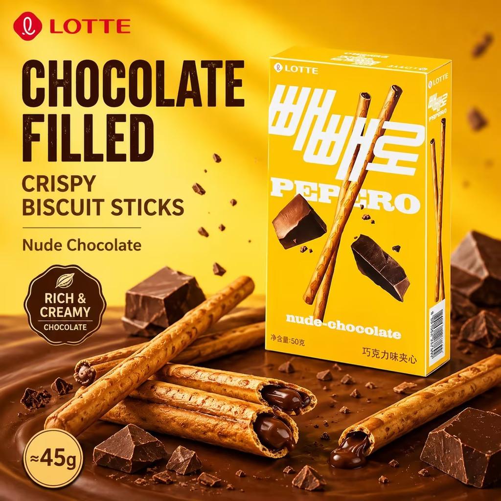 Lotte Pepero Biscotti Bastoncini Ripieni al Cioccolato 45g