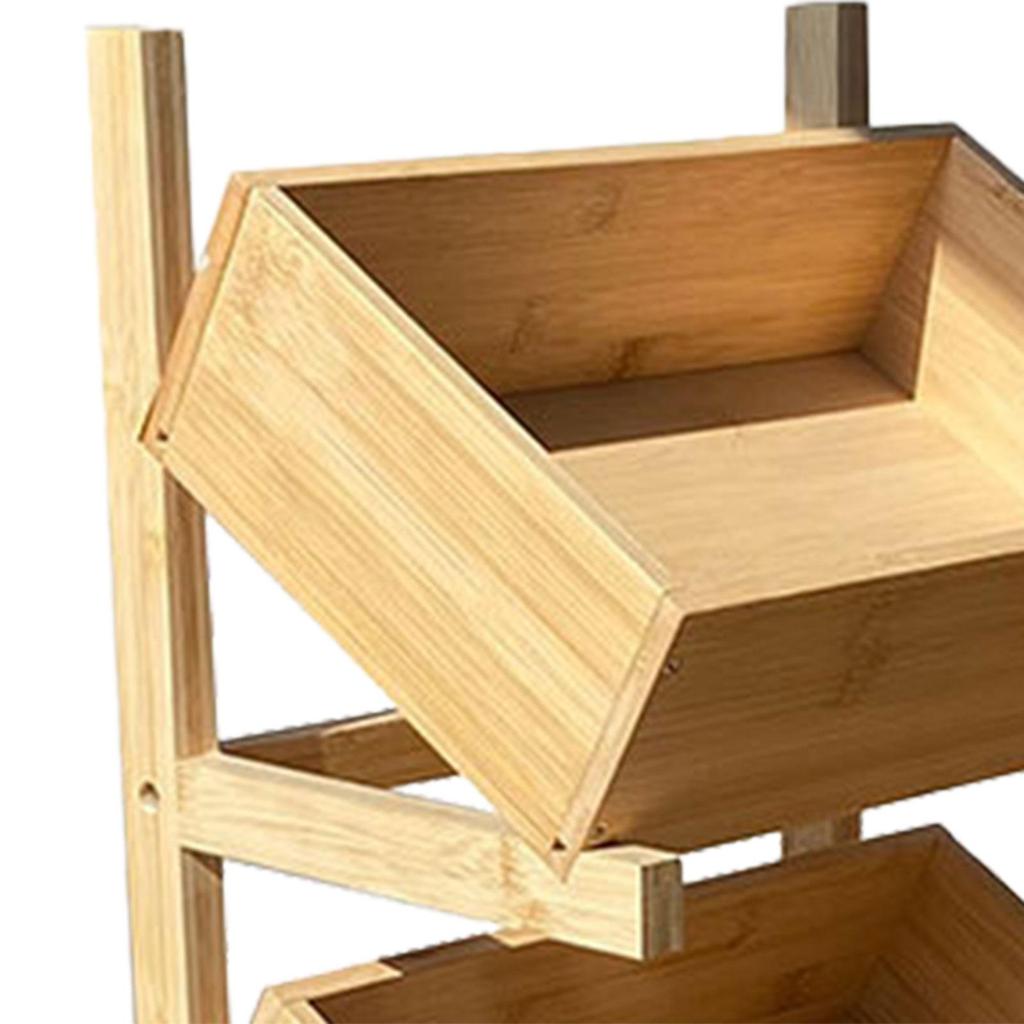 Bodenregal Praktisch Multifunktional Kreatives Ländliches Design Lagerregal Snack-Aufbewahrungskorb für Schlafzimmer Gemüse Küche