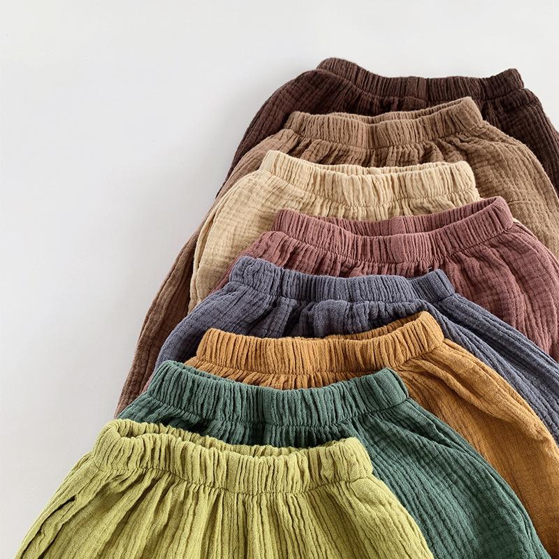 Double Layered Mosquito Repellent Pants for Children's Summer Vintage Pants Boys and Women's Korean Outerwear Pants