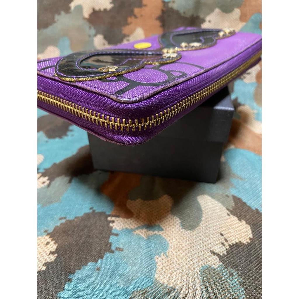 Used Heart-shaped sunglasses decoration purple long wallet