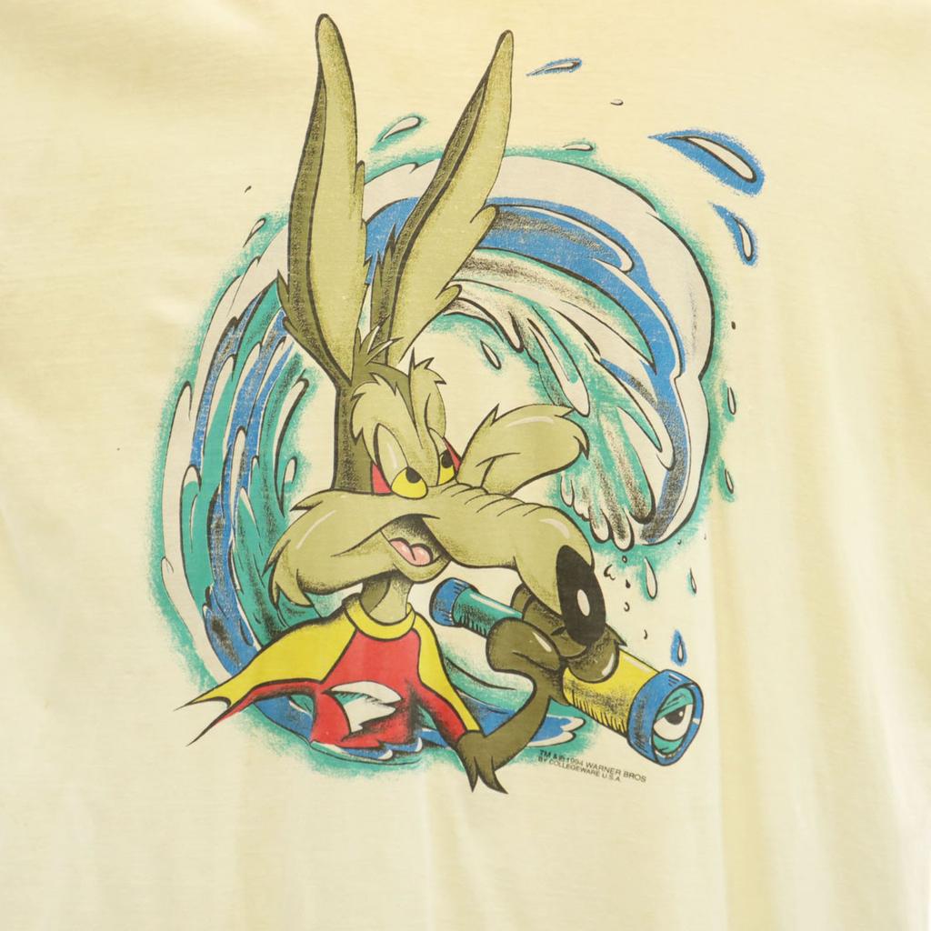 90s Old Looney Tunes Wile E. Coyote Short Sleeve One Piece Single Stitch Women Used