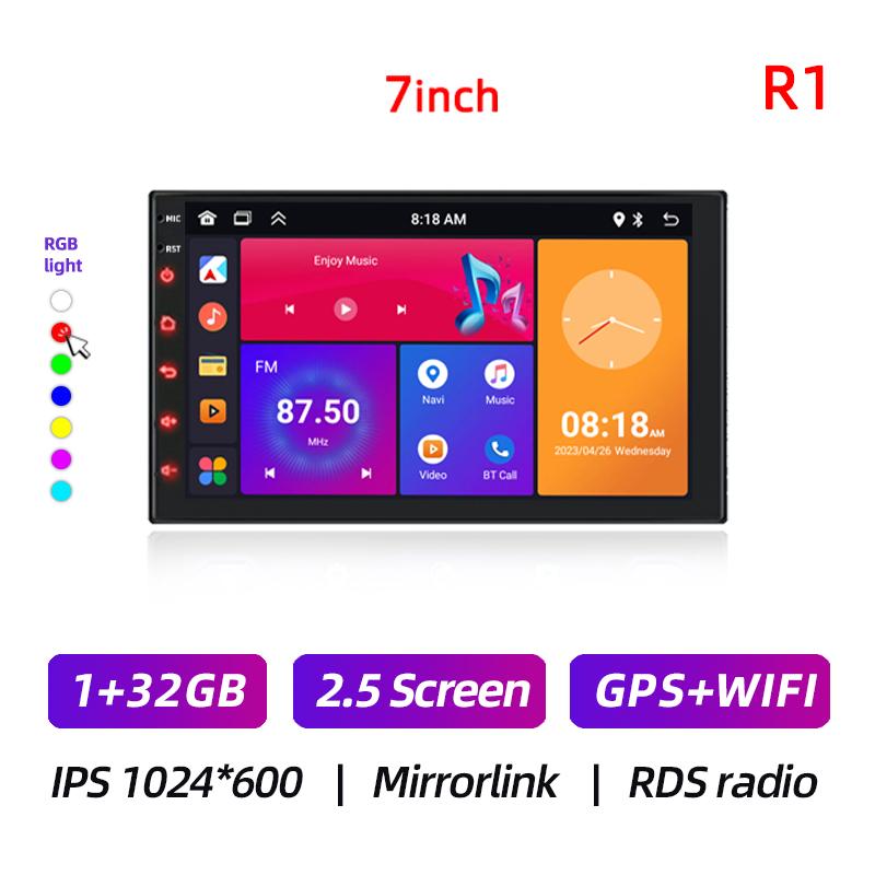 

Android 14 Автомобильный GPS-мультимедиа-радио carplay Android auto 2DIN Универсальный, 7/9/10-дюймовый видеоплеер DSP RDS 2G 4G 64G