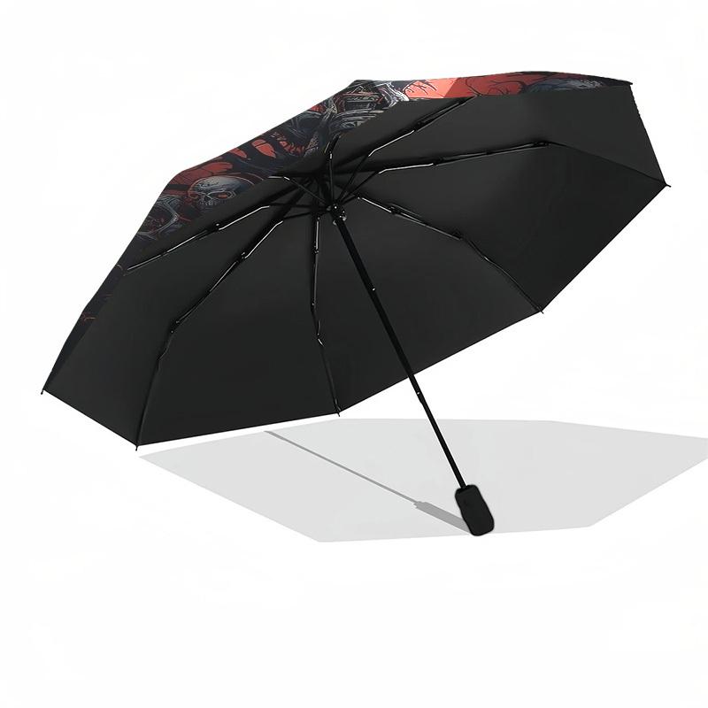 1pc Skulls TowerOpen/Close Umbrella-Windproof, Compact Travel Umbrella, Sturdy 8-Rib Shaft1153