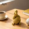 Cute Duck Desk Ornaments Daydreaming Figurine, Minimalist Holding An Egg Sculpture, Resin Nordic Room Decor Animal Statue, Creative Desktop
