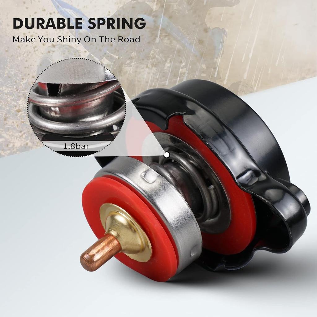 NICECNC Motorcycle Radiator Cap with Temperature Gauge Compatible with Yamaha Raptor700R 2006-2026, YFZ450R 2021-2026, Wolverine X2/X4 2018-2020, See