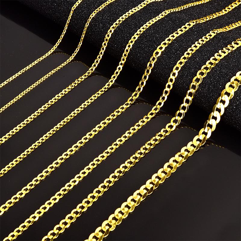 925 Sterling Silver Cuban Link Chain Necklace Solid Silver Curb Chain for Men Women Hip Hop Jewelry