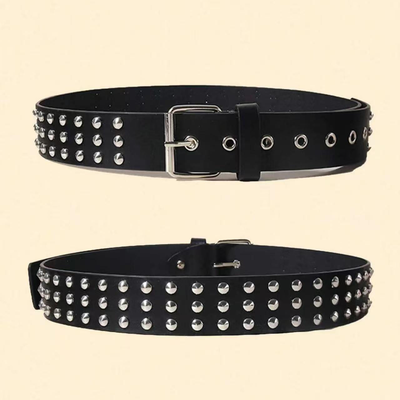 Punk Style Rivet Leather Belt - Rock Chic Waist Accessory