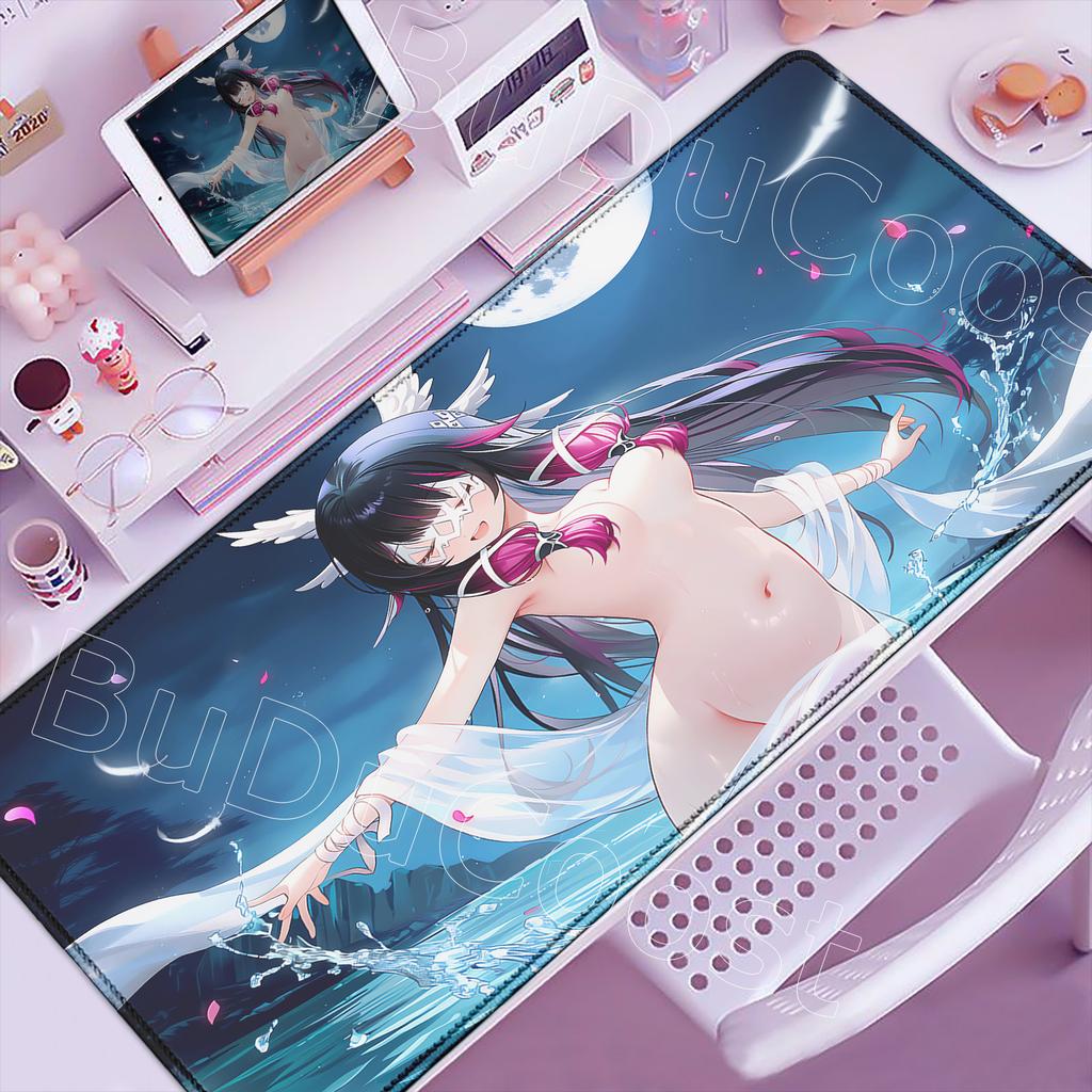Anime Cute Columbina Mousepad Non-slip Rubber Gaming Genshin Impact Mouse Pad Keyboard Mat Computer PC Laptop Pad XXL Desk Mat