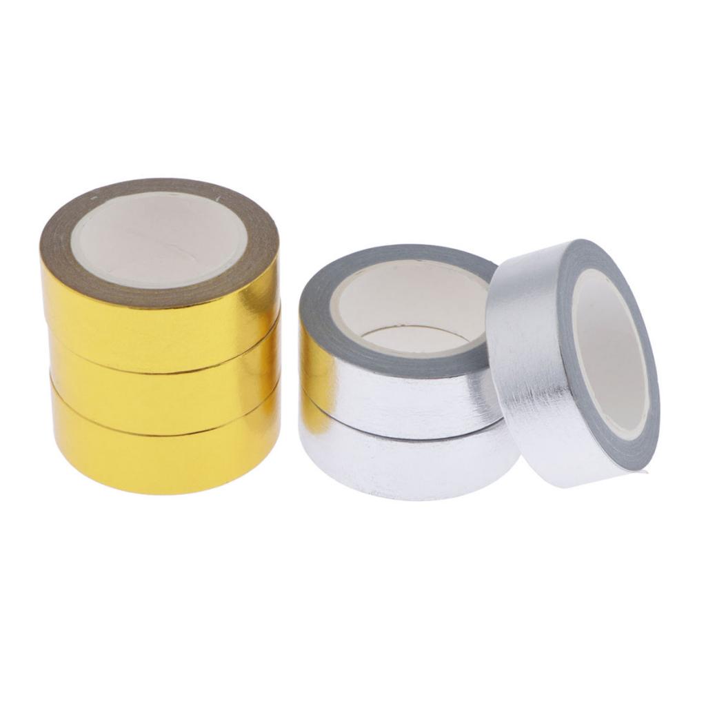 10M Cartoon Pattern Metallic Gold Craft Washi Paper Tape DIY Scrapbook Sticker