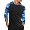 Camouflage Style Printed Raglan Sleeves Men's Short Sleeved Top