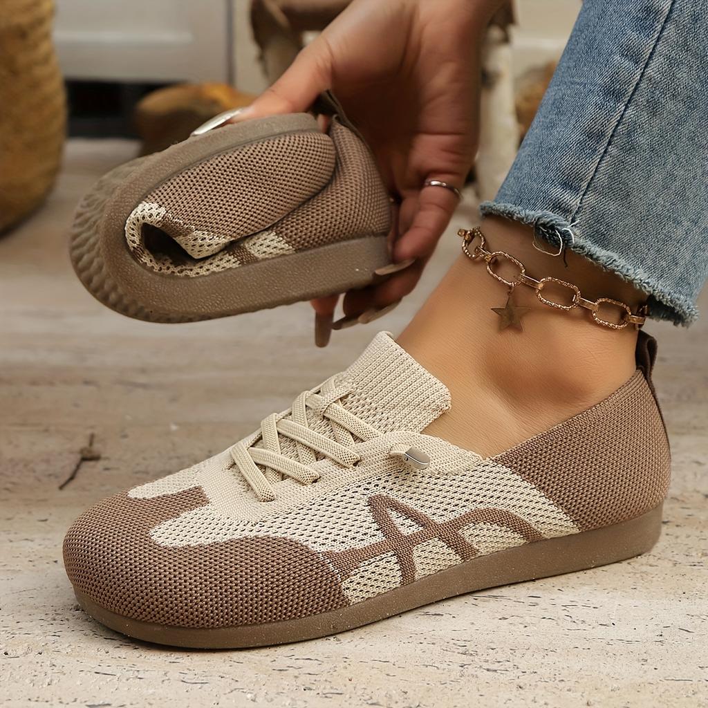 Women's Fall New Arrival Retro Breathable Slip-On Casual Shoes Color-Blocked Versatile Sneakers