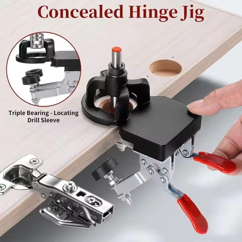 Aluminum Zinc Zinc Alloy 35mm Hinges Boring Jig Dual Fixture Hinge Hole Locator  Carpenter Tools