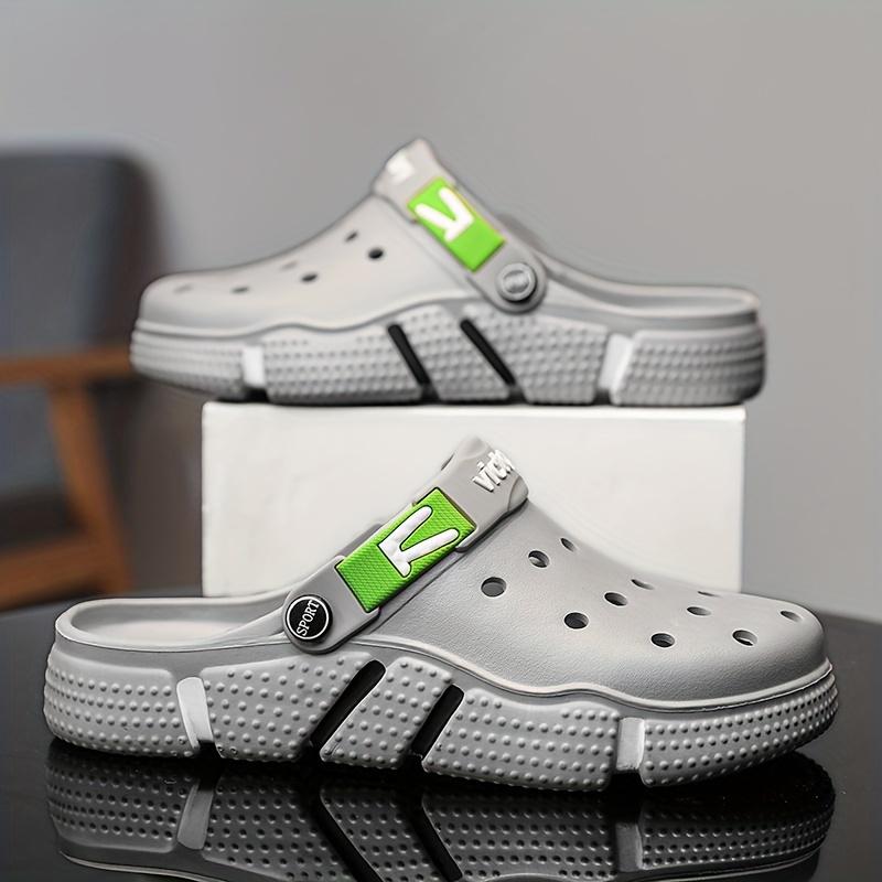 Men Casual Hole Shoes Summer Non Slip Beach Slippers Lightweight Breathable Sandals