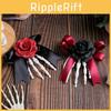 Halloween Skeleton Hand Rose Hair Clip With Black Or Red Roses For Costume Party Decor