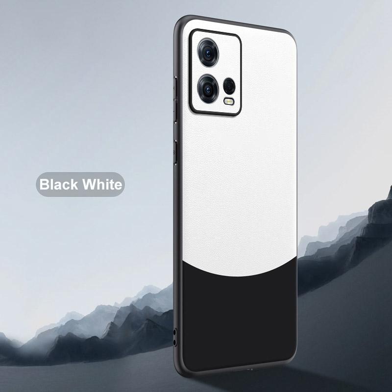 

Luxury PU Leather Case For Motorola Edge 30 Fusion Back Cover Silicone Full Protection Phone Case For Motorola Moto S30 Pro 5G Moto Edge 30 черный белый