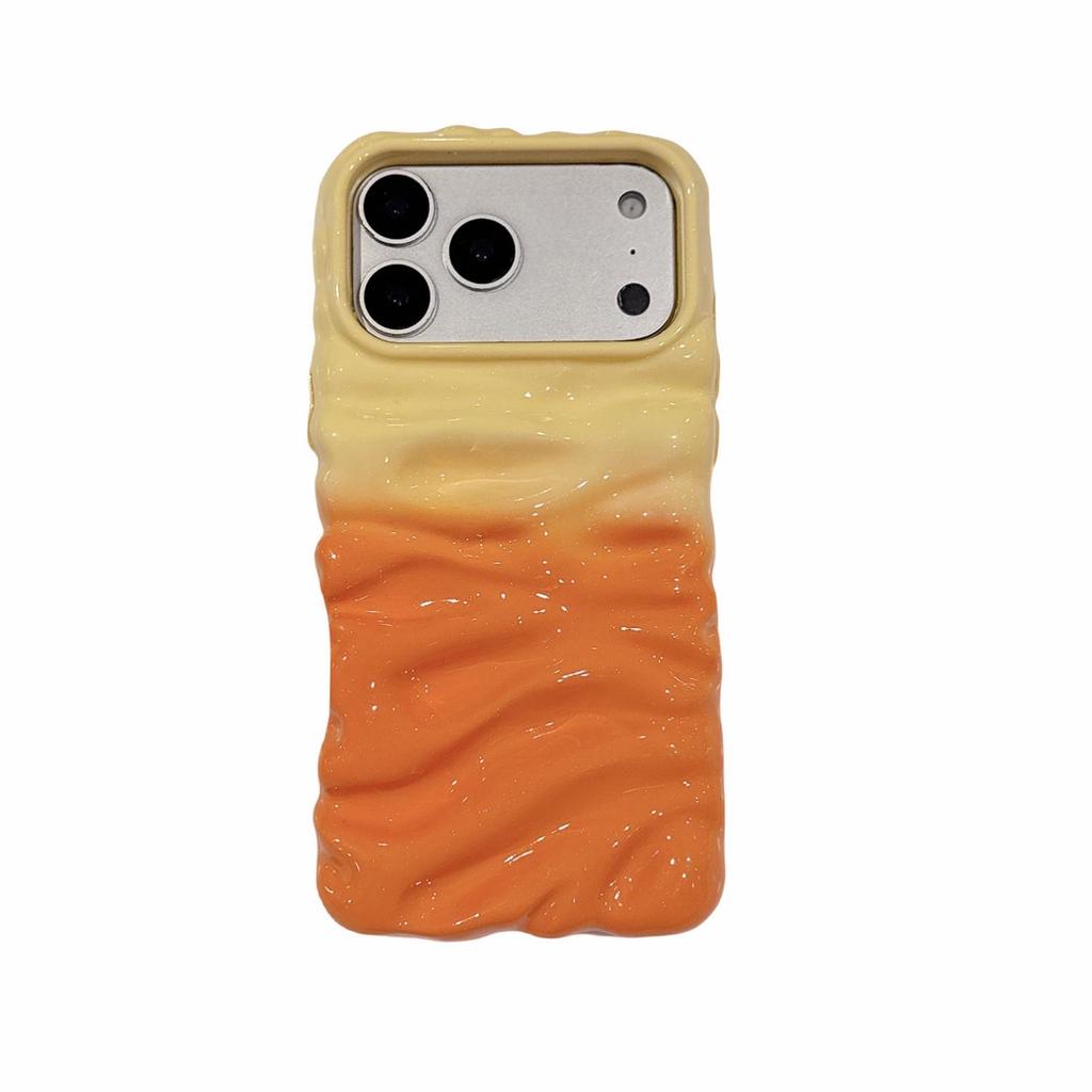 3D Color Blocking Pleated Texture Case for iPhone 14/15/16 Pro Max/17 - High-End Feel