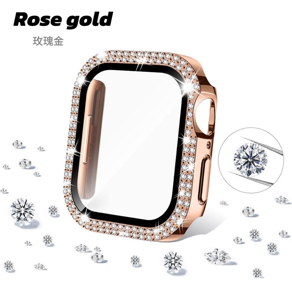 Tempered Glass Screen Protector for Apple Watch Case 45mm/41mm/40mm Series 9/8/7/6/se/5/4 Diamond PC  for iWatch 38mm/42mm/44mm