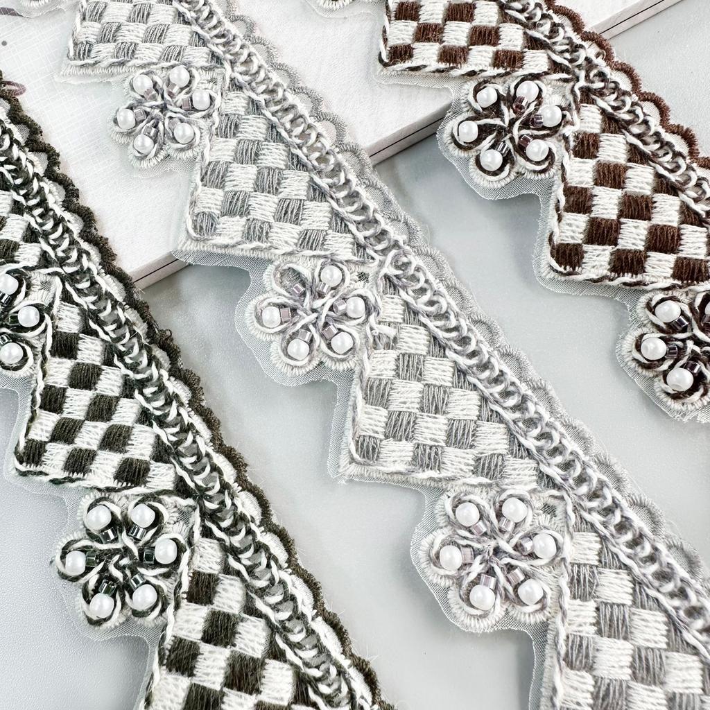 3.5Cm Wave Line Bead Embroidery Flower Decoration Barcode Clothing Window Accessories Home Luggage Accessories Lace Accessories