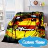 Custom Name Pika Adventure Hat Blanket Bed Sofa Blanket Flannel Blanket for Camping, Hiking, Picnic Essentials,gift for Fan Family