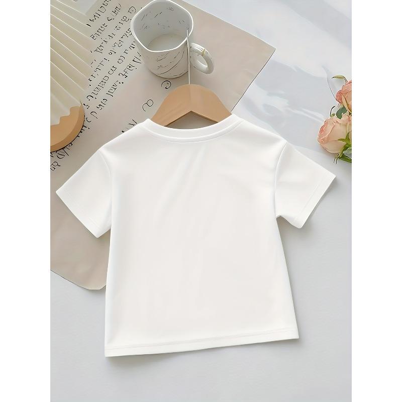 Kids Crewneck Short Sleeve Tee, Classic Garage Car Print Breathable Casual Spring Summer Top, Perfect Gift for Boys