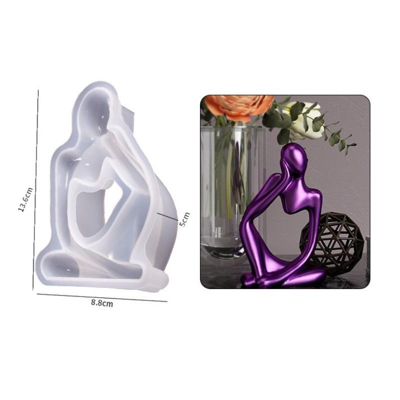 

Чрезвычайно простой стиль Мыслитель Абстрактный персонаж Силиконовая форма Креативное гипсовое украшение Форма для орнамента из капельной смолы Форма для свечи