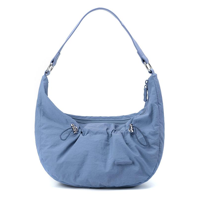 Retro literary and artistic lazy wind lady pleated drawstring casual shoulder bag dumpling bag