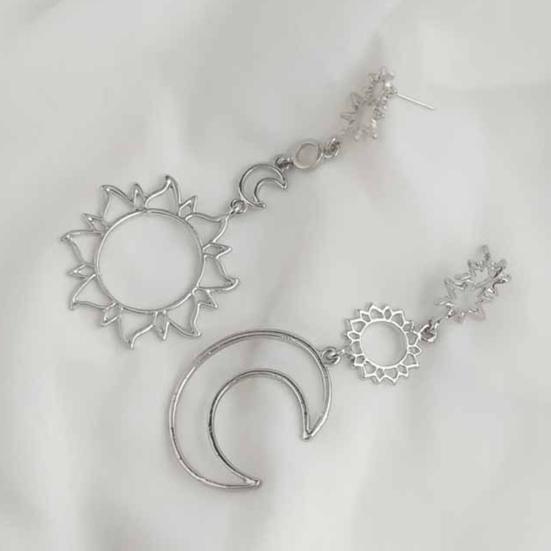 Bohemia Hollow Star Sun Moon Long Dangle Women Stud Earrings Ear Jewelry Gift