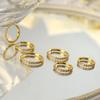 Plain Circle Inlaid Zircon Earrings Do Not Fade Titanium Steel 316 Material Niche Design Round Ear Buckle Jewelry