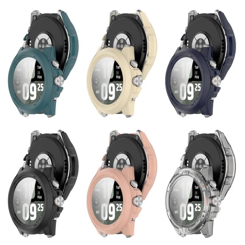 PC Full Coverage Smartwatch Integrated Tempered Glass Screen Protector Defense Hard Sleeve Case Guard Suitable for Watch
