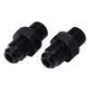 1Pair 6AN‑1 4NPS Transmission Oil Cooler Adapter Fitting Aluminium Alloy Rustproof BlackShort Type