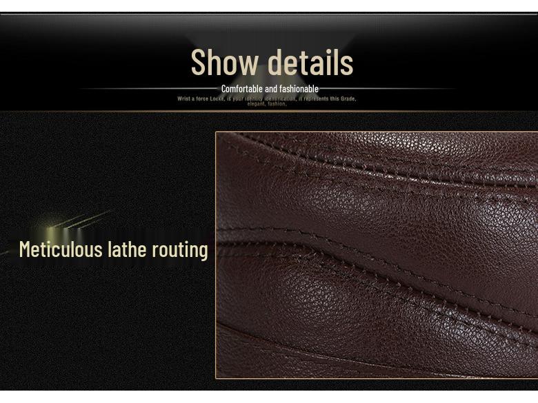 Men's Winter Cowhide Sheepskin Leather Hat - Thick, Warm Lei Feng Style for Middle-aged & Elderly