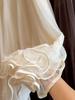 Elegant Pleated Mesh Patchwork A-Line Skirt - Women's Autumn Elastic Waist Midi