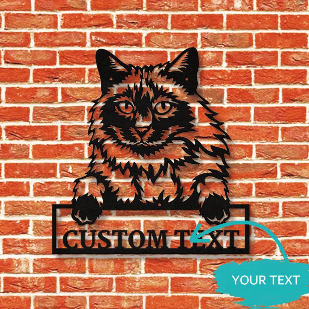 Exquisite Custom Balinese Cat Metal Wall Art Personalized Name Sign Gift for Cat Lovers Home Decor