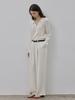 LE STUDIO Cooling Summer Double-Pleated Slacks Cream