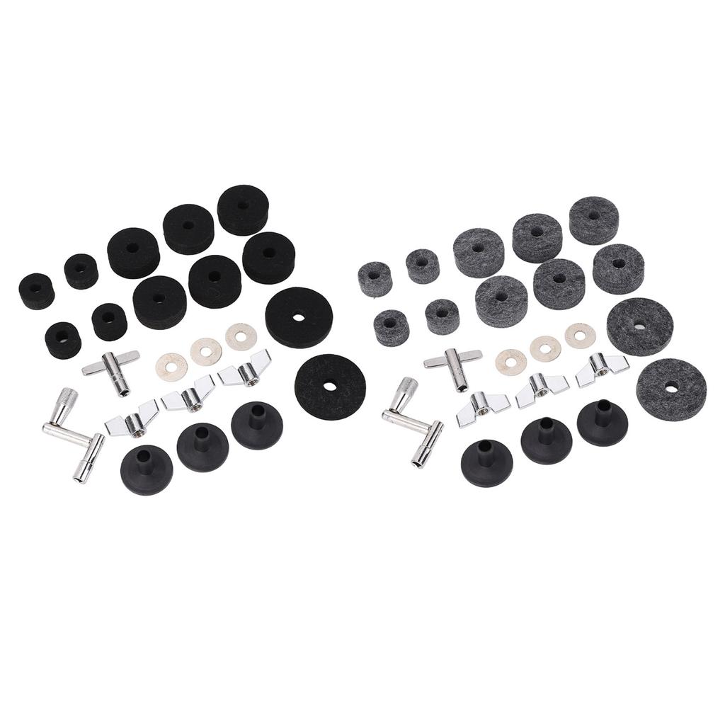 23 Pieces Cymbal Replacement Accessories Non Slip 2.5cm 4cm 5cm Felt Pads Drum Cymbal Sleeves Nuts W