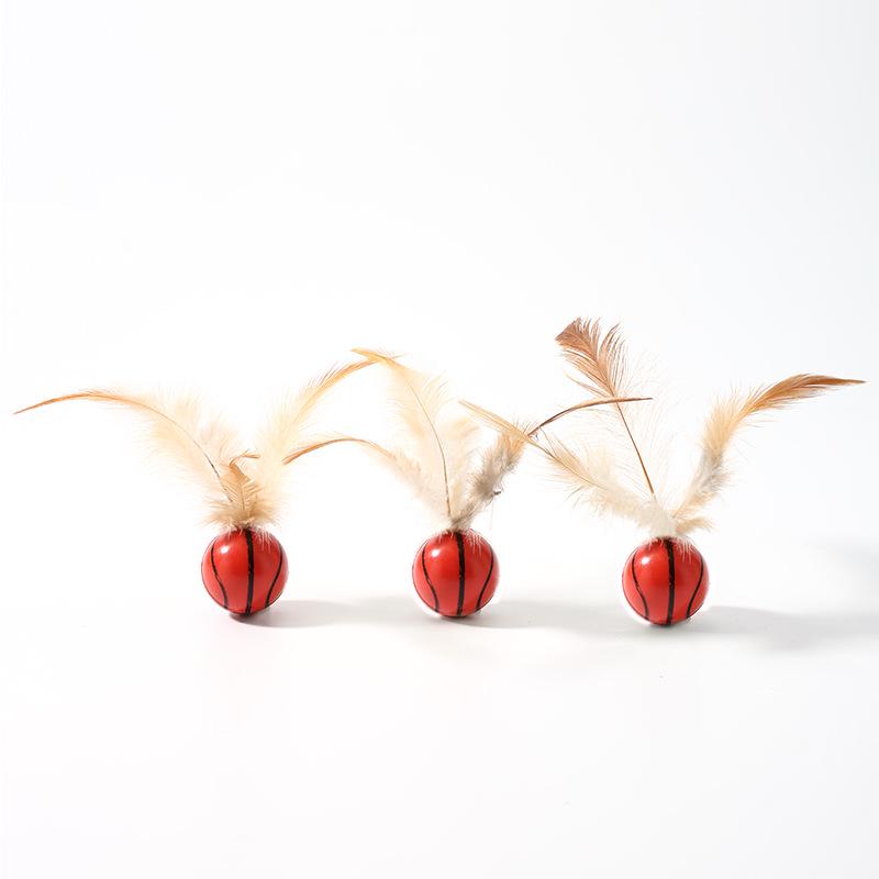 Interactive Elastic Feather Ball: Stress-Relief Cat Toy