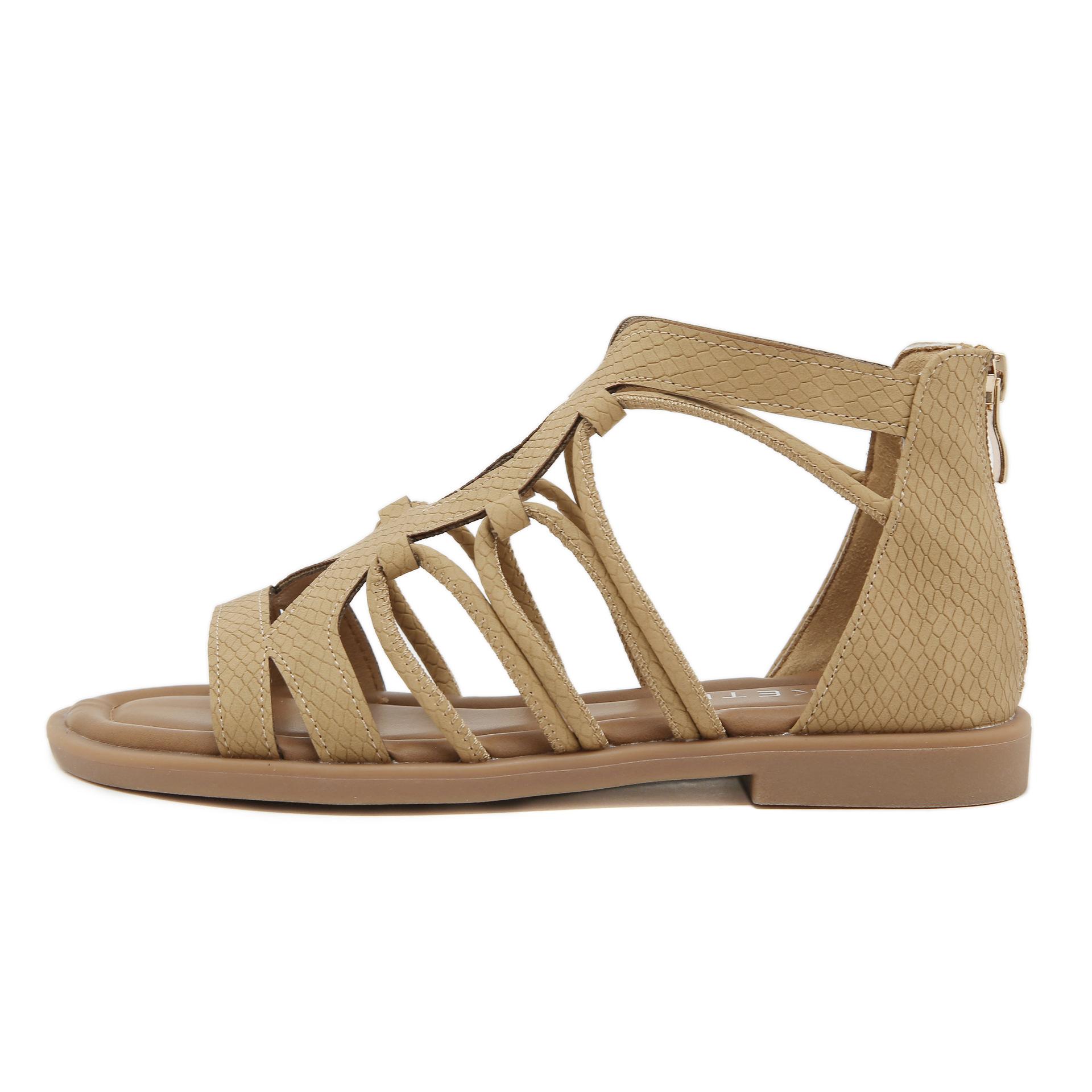 

К новые весенне-летние римские шнурованные балетки на мягкой подошве, удобные и гладкие сандалии женские 42 абрикосовый