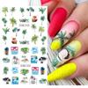 Summer 3D Nail Art Decal Coconut Tree Sunset Pattern Fashion Nail Art Decor Stickers