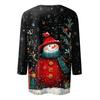 3/4 Sleeve Shirts For Women Print Christmas Tees Blouses Casual Plus Size Basic Tops Pullover